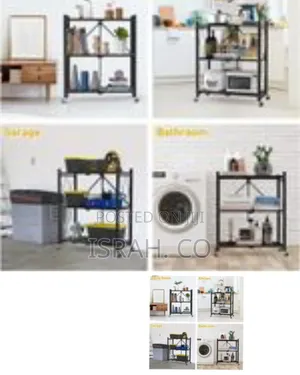 Foldable Rolling Utility and Kitchen Storage Cart