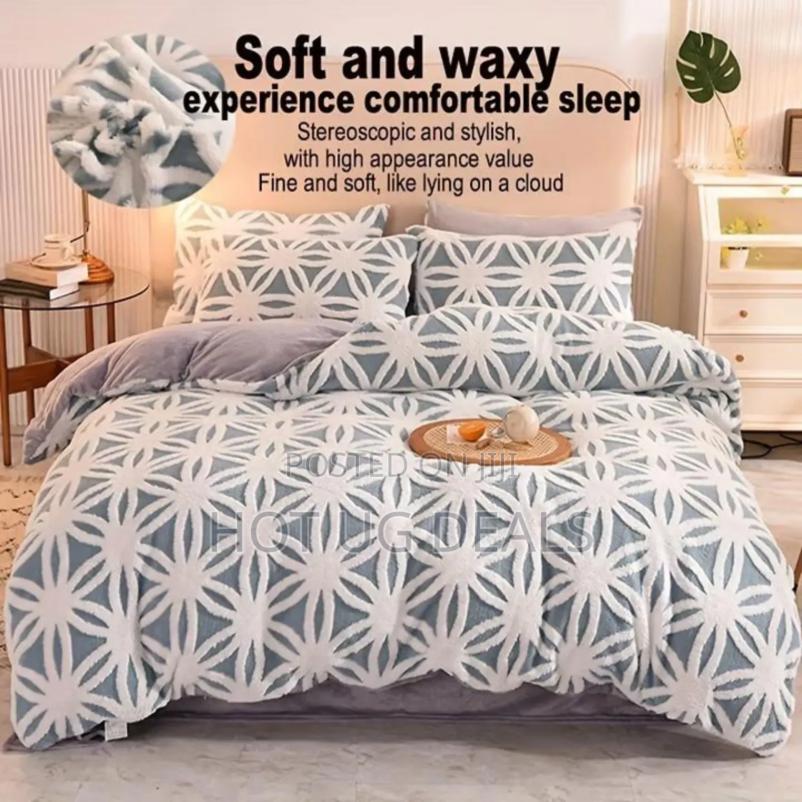 6x6 4pcs Tufted Duvet Set With Bedsheet And Two Pillow Cases - Multi