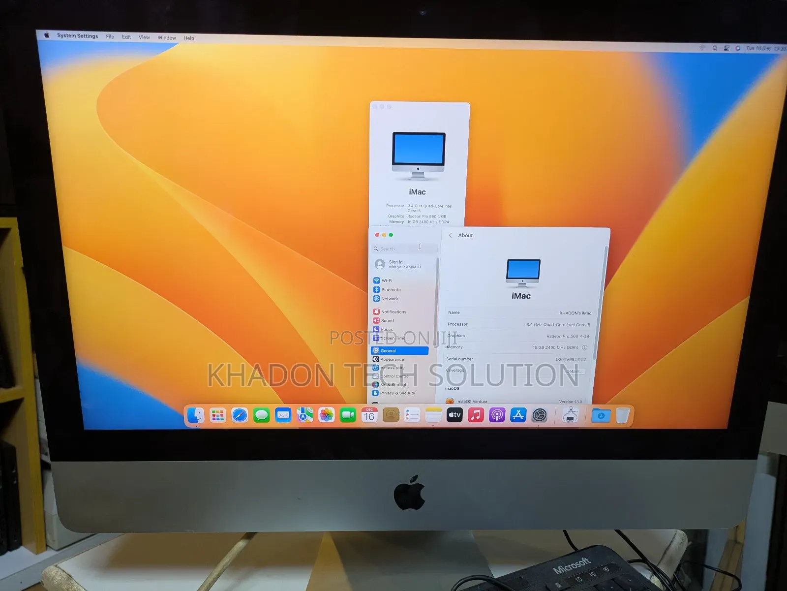 Desktop Computer Apple iMac 16GB Intel Core i5 SSD 256GB