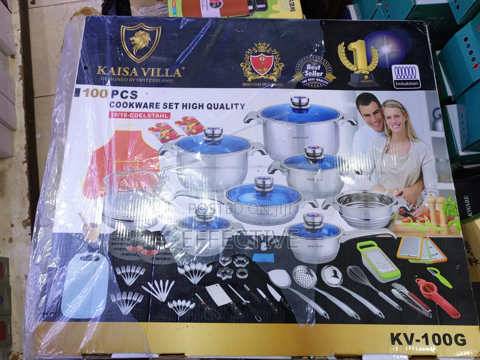Kaisa Villa 100-Piece Stainless Steel Cookware Set.