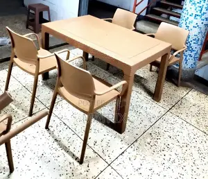 Brown Plastic Chairs and Brown Table for Hotel Dining