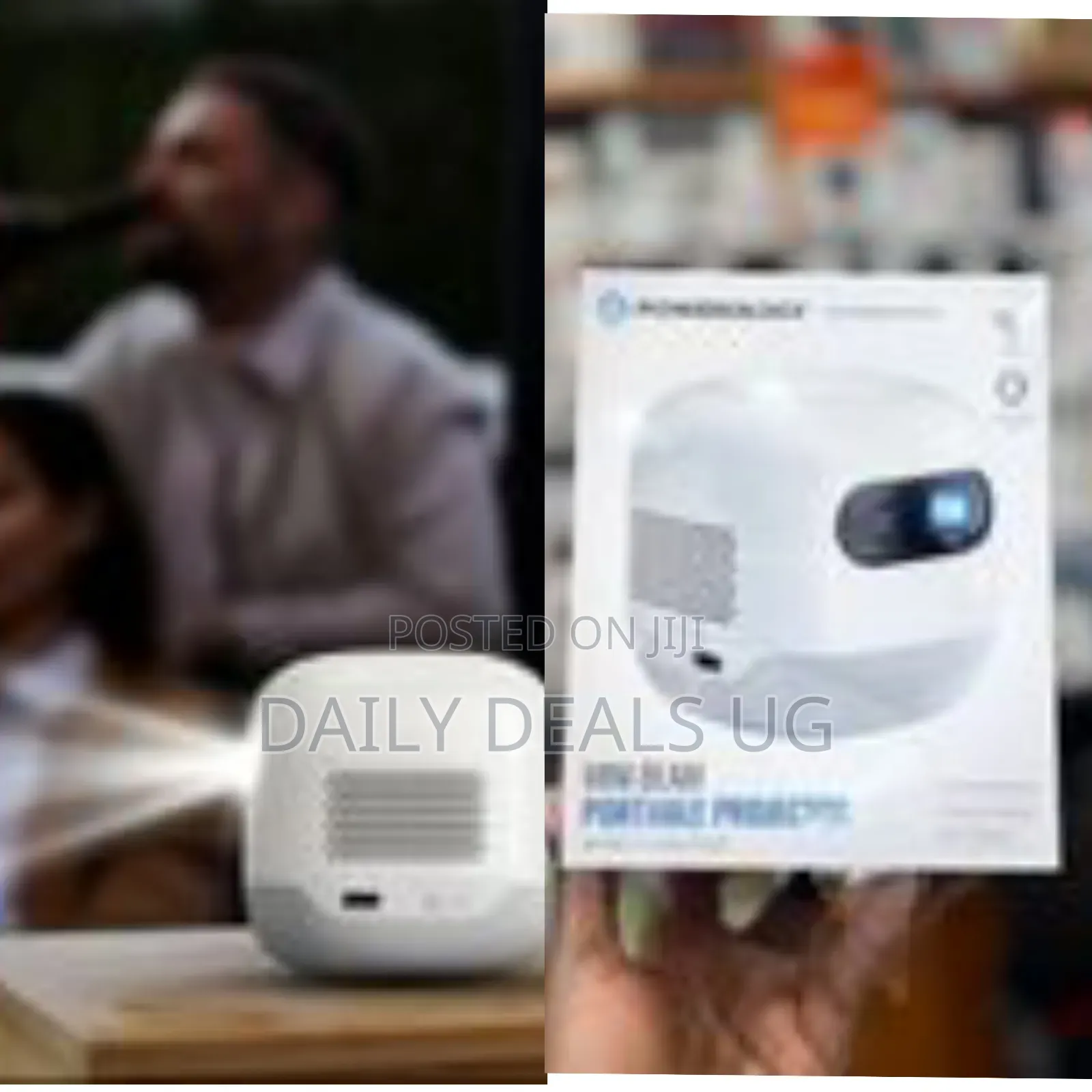 Powerology Palm Size Portable Projector, Mini Beam, 8000mah Battery