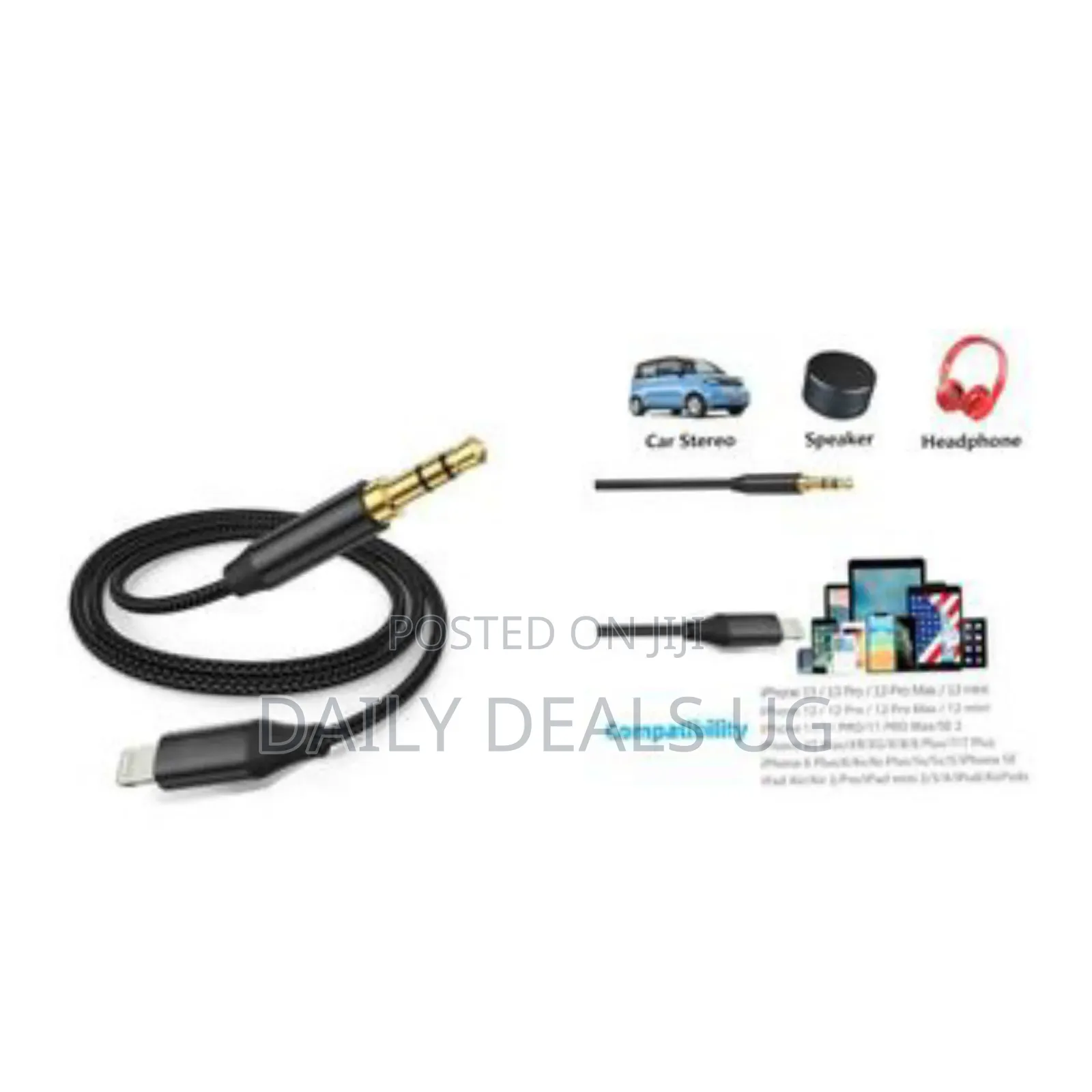 Usb-C to 3.5mm Braided Audio Cable - Multicolor