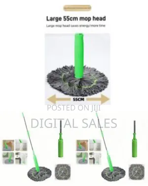 High-Absorbency Microfiber Spin Mop With Telescopic Handle
