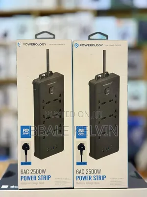 Powerology Power Strip Power Extension Socket 6ac 2500w