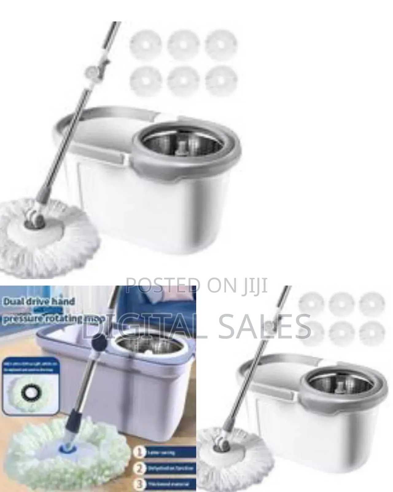 Dual Drive Hand Pressure Rotating Mop And Bucket System