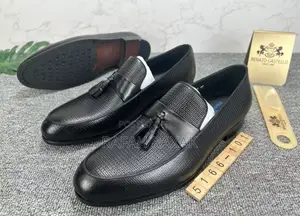 Original Men’S Black Renato Castello Formal/Gentle Tassel Loafers