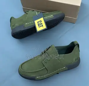 Original Men’S Green Cat Casual Premium Leather Low Shoes