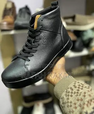 Original Men’S Ecco Black Leather High Top Sneaker