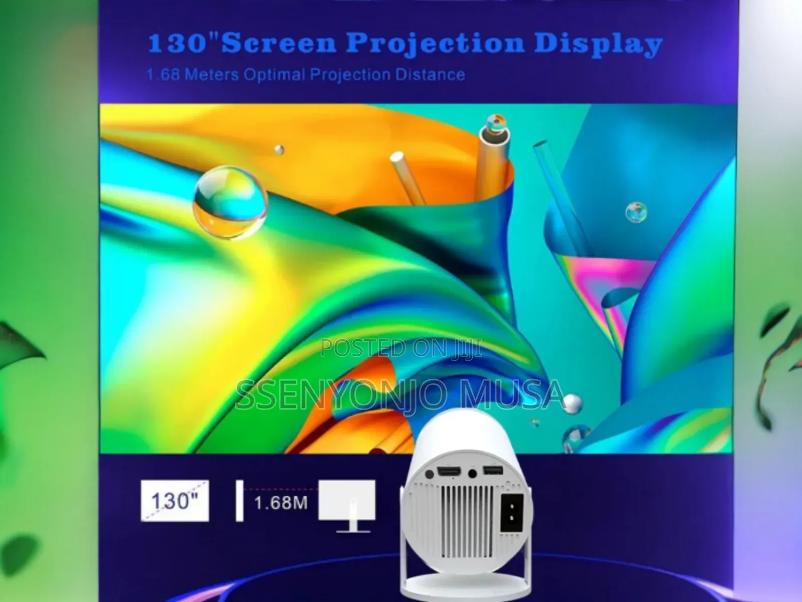 Smartbarry Ht5 Mini Portable Projector – Hd HDR Support, Wireless.