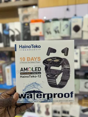 Hainoteko 12 Smartwatch With Builtin Wireless Earbuds Amoled Display