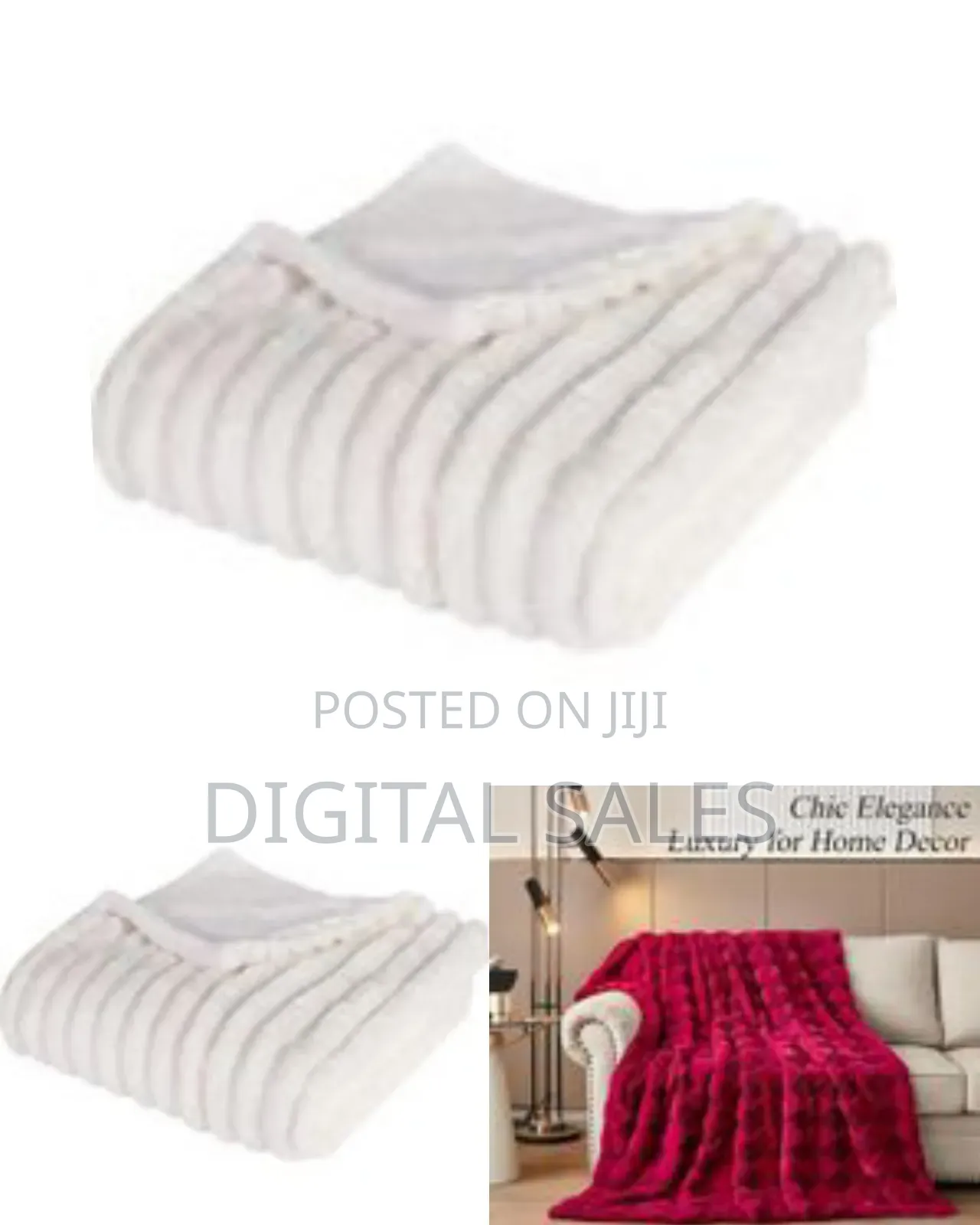 Luxurious Ribbed Faux Fur Throw Blanket