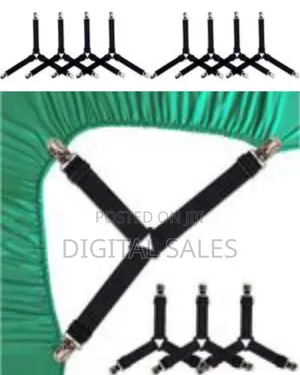 Adjustable Bed Sheet Fasteners / Straps With Metal Clips - Multicolor