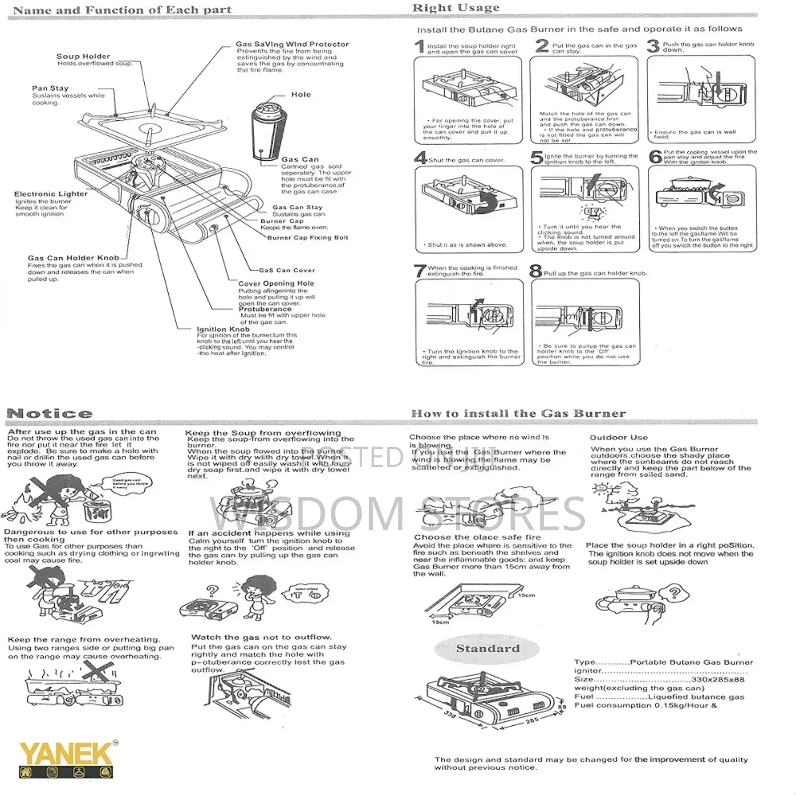 Yanek Portable Gas Stove