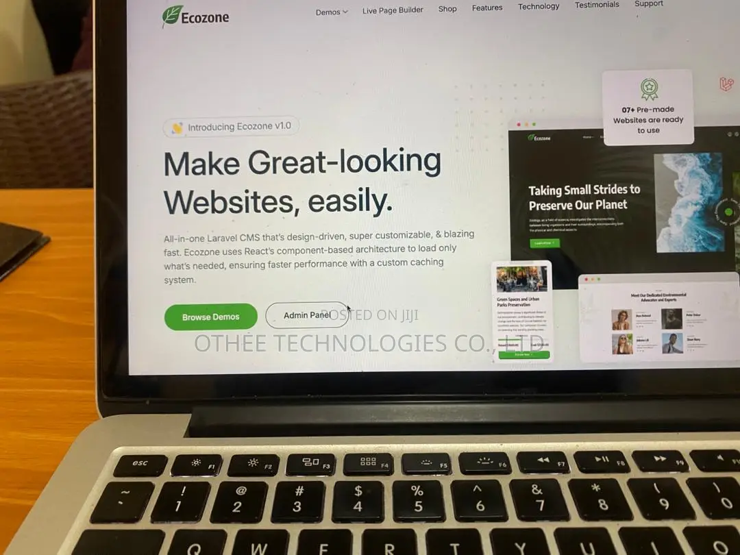 Ecology Environment Laravel CMS With Live Page Builder