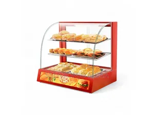 Commercial Food Display Warmer Hw-2p - 2 Trays,Glass Sliding