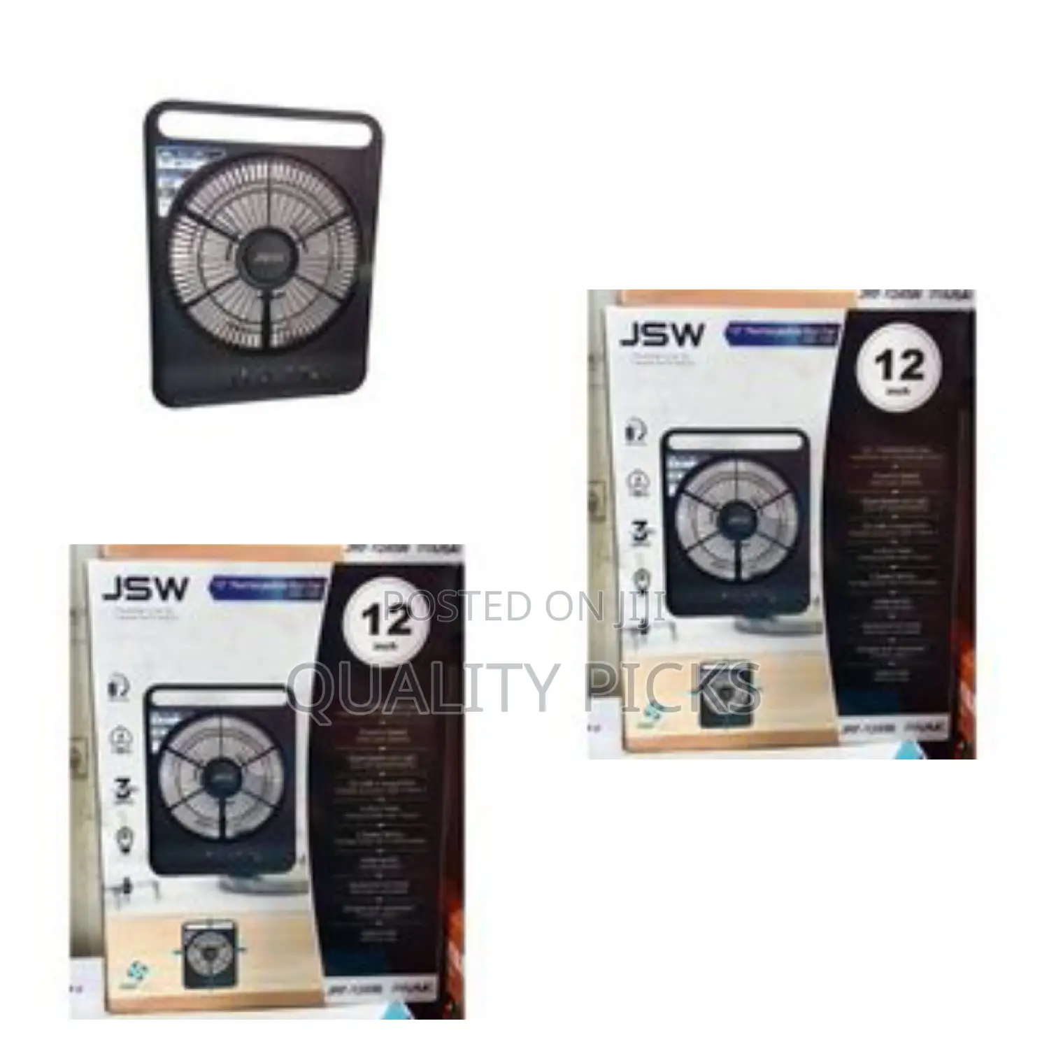 JSW Rechargeable Box Fan Ac/Dc
