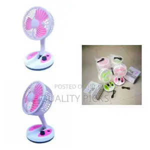 Foldable Rechargeable Portable Table Fan With Light -