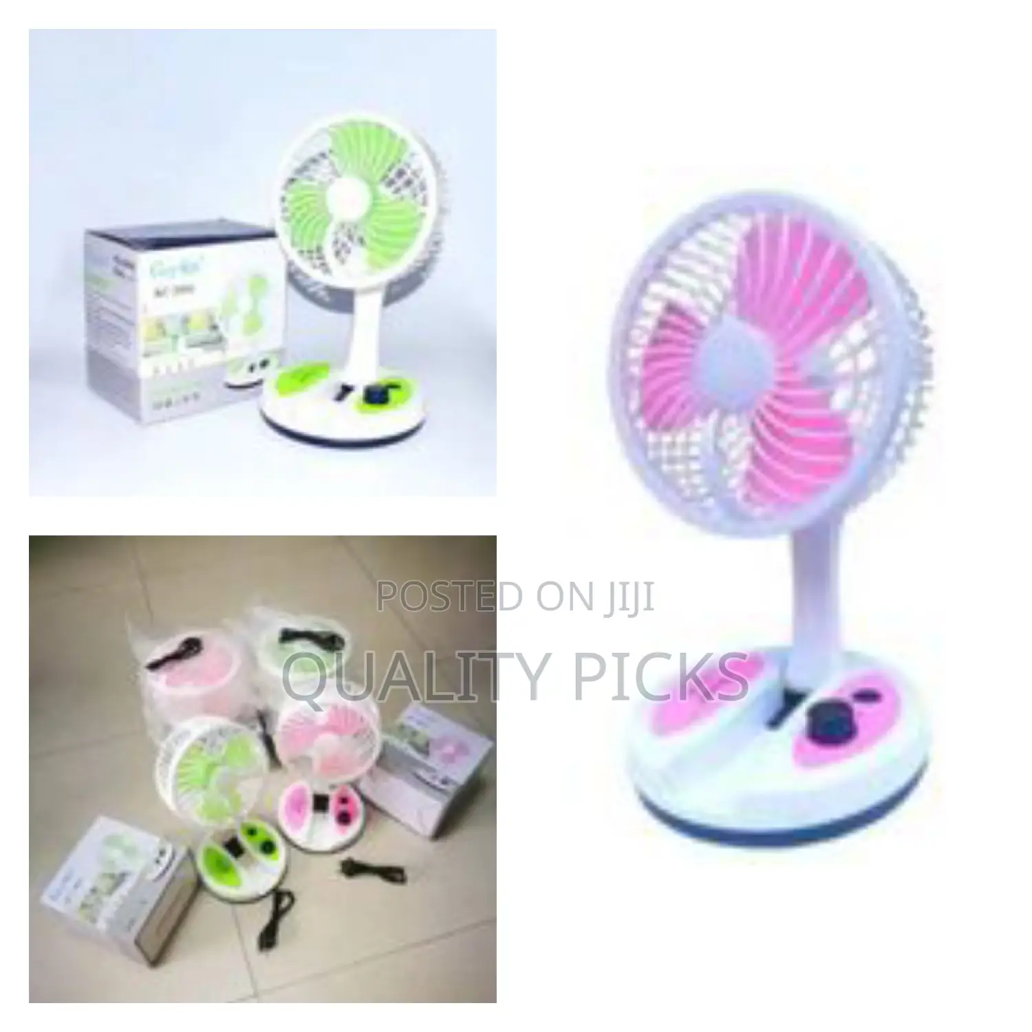 Foldable Rechargeable Portable Table Fan With Light -