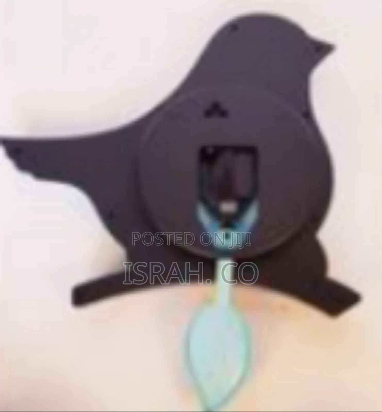 Whimsical Bird Wall Clock With Leaf Pendulum
