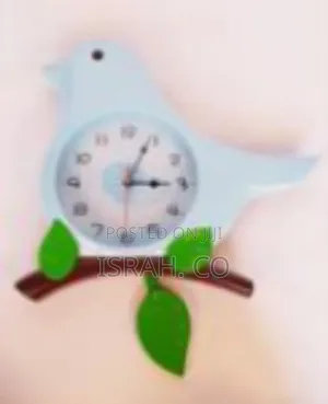 Whimsical Bird Wall Clock With Leaf Pendulum