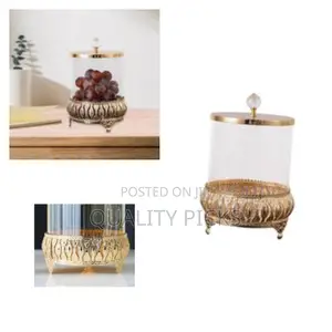 Glass Candy Jar With Lid Sugar Bowl Holder Decoration