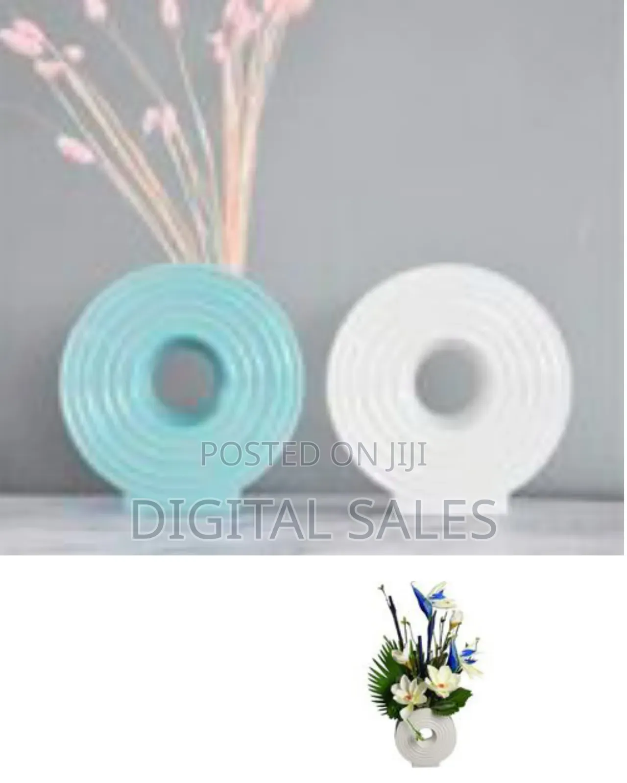 Exotic Artificial Floral Arrangement in Contemporary Textured Vase