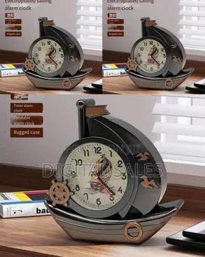Electroplated Sailing Vessel Decorative Alarm Clock