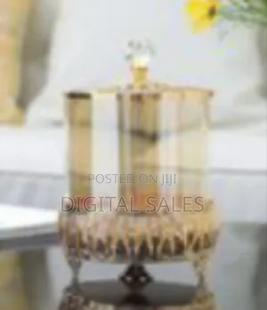 Elegant Ornate Glass Candy Jar / Decorative Storage Canister