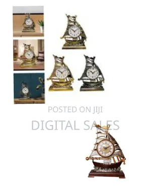 Vintage Sailing Ship Mantel Clock With Ornate Base -