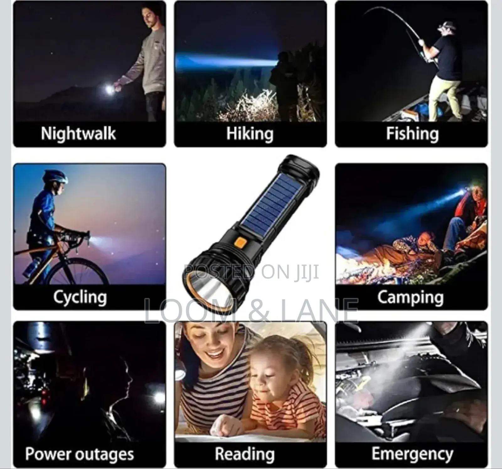 Solar Powered Rechargeable Led Flashlight