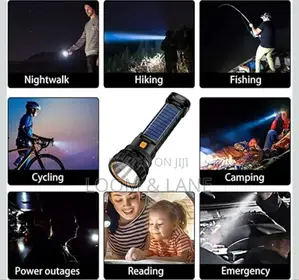 Solar Powered Rechargeable Led Flashlight