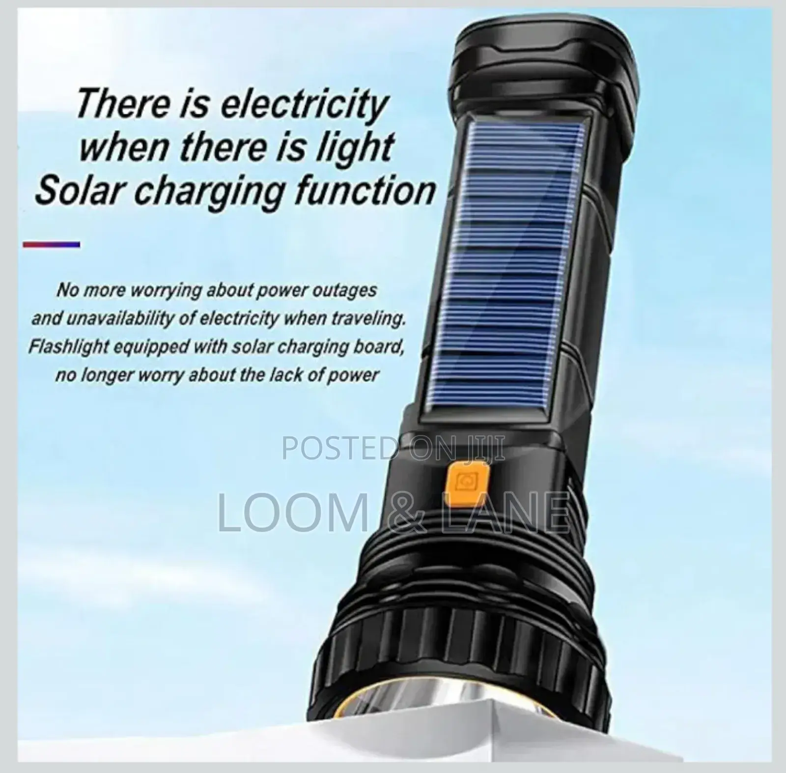 Solar Powered Rechargeable Led Flashlight