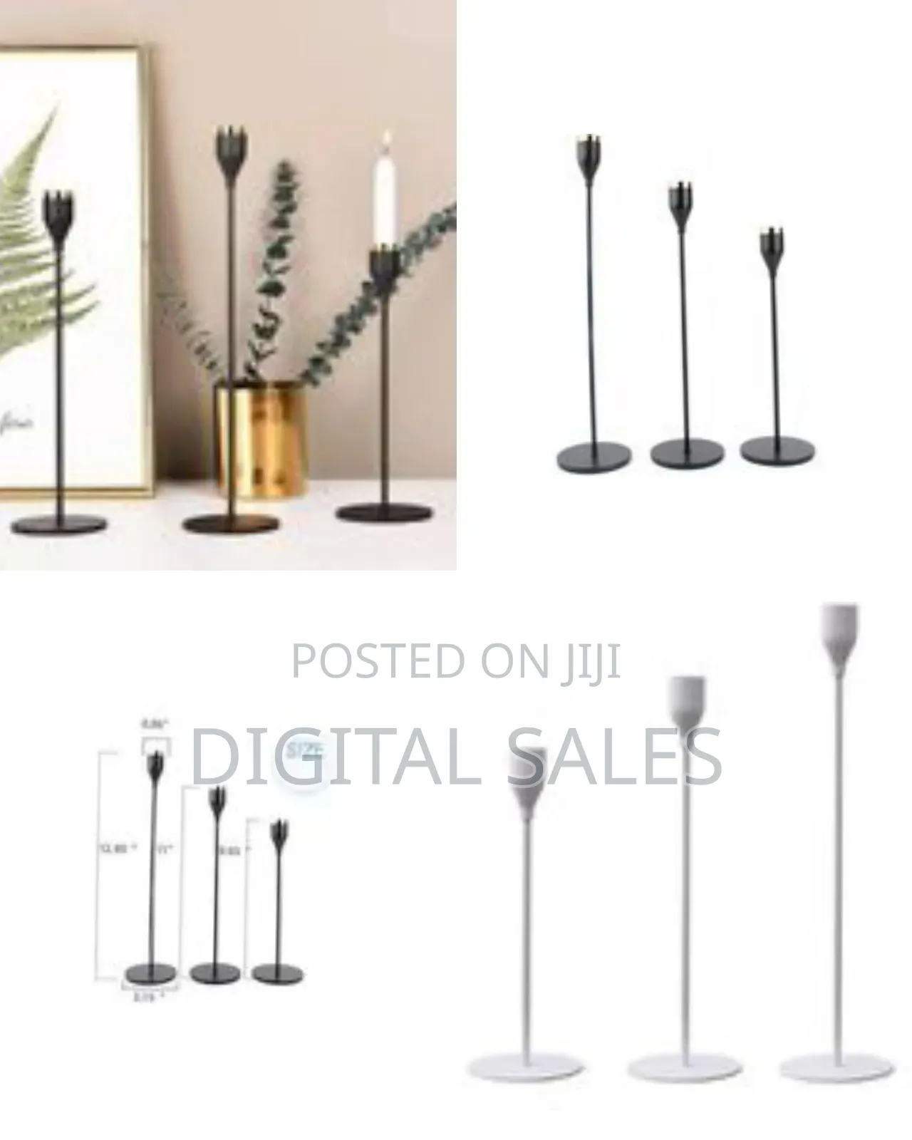 Modern Metal Taper Candle Holder Set (3-Piece)