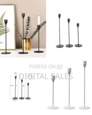 Modern Metal Taper Candle Holder Set (3-Piece)