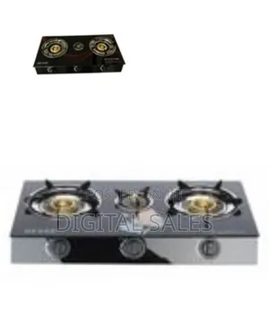 Besse Elegant Three-Burner Glass Top Gas Cooker