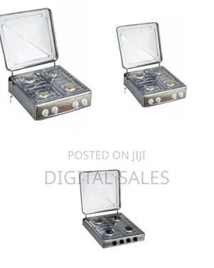 Portable Four-Burner Gas Cooking Stove With Lid