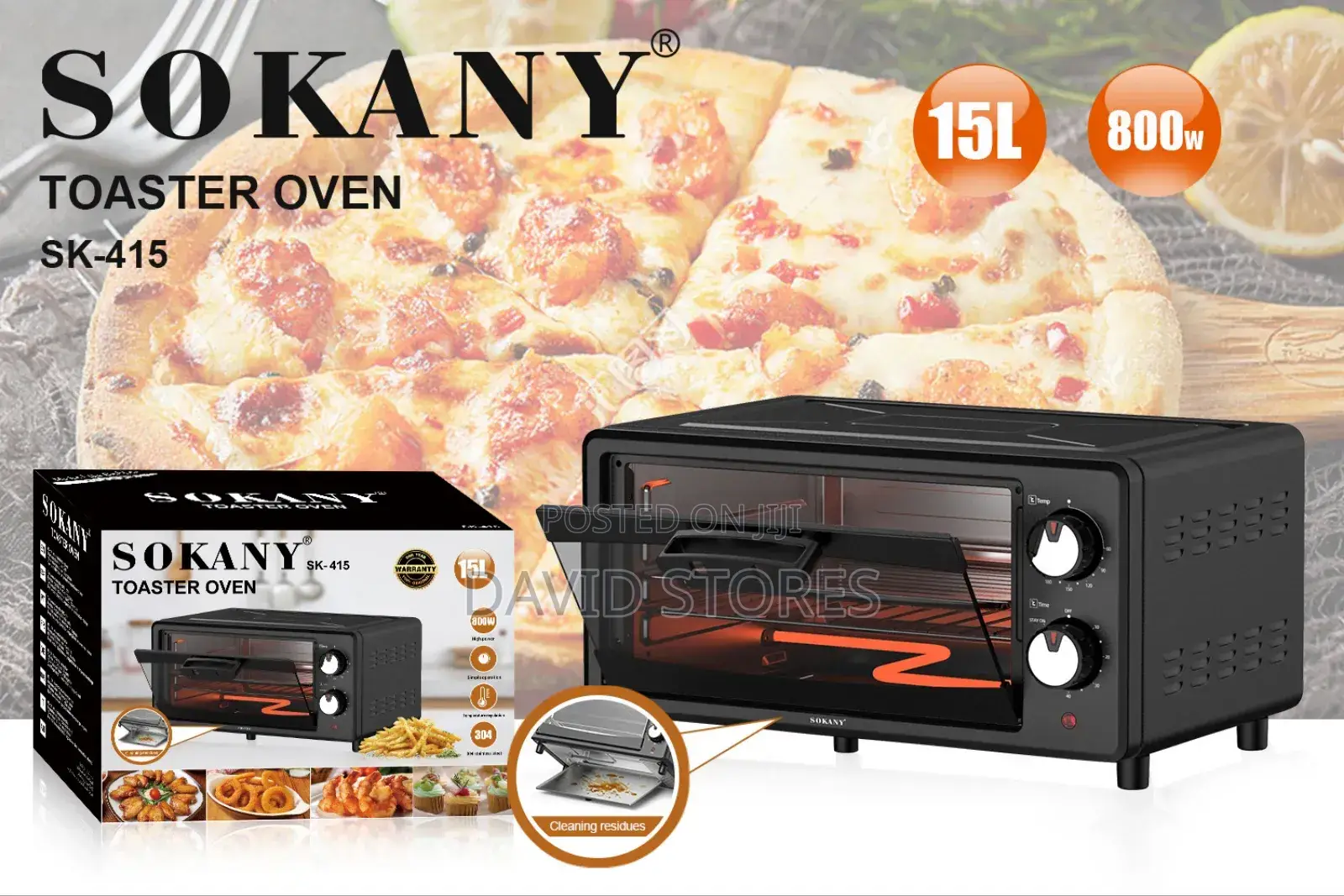 Sokany 15l Toaster Oven – Model Sk-415 (Compact Powerful)
