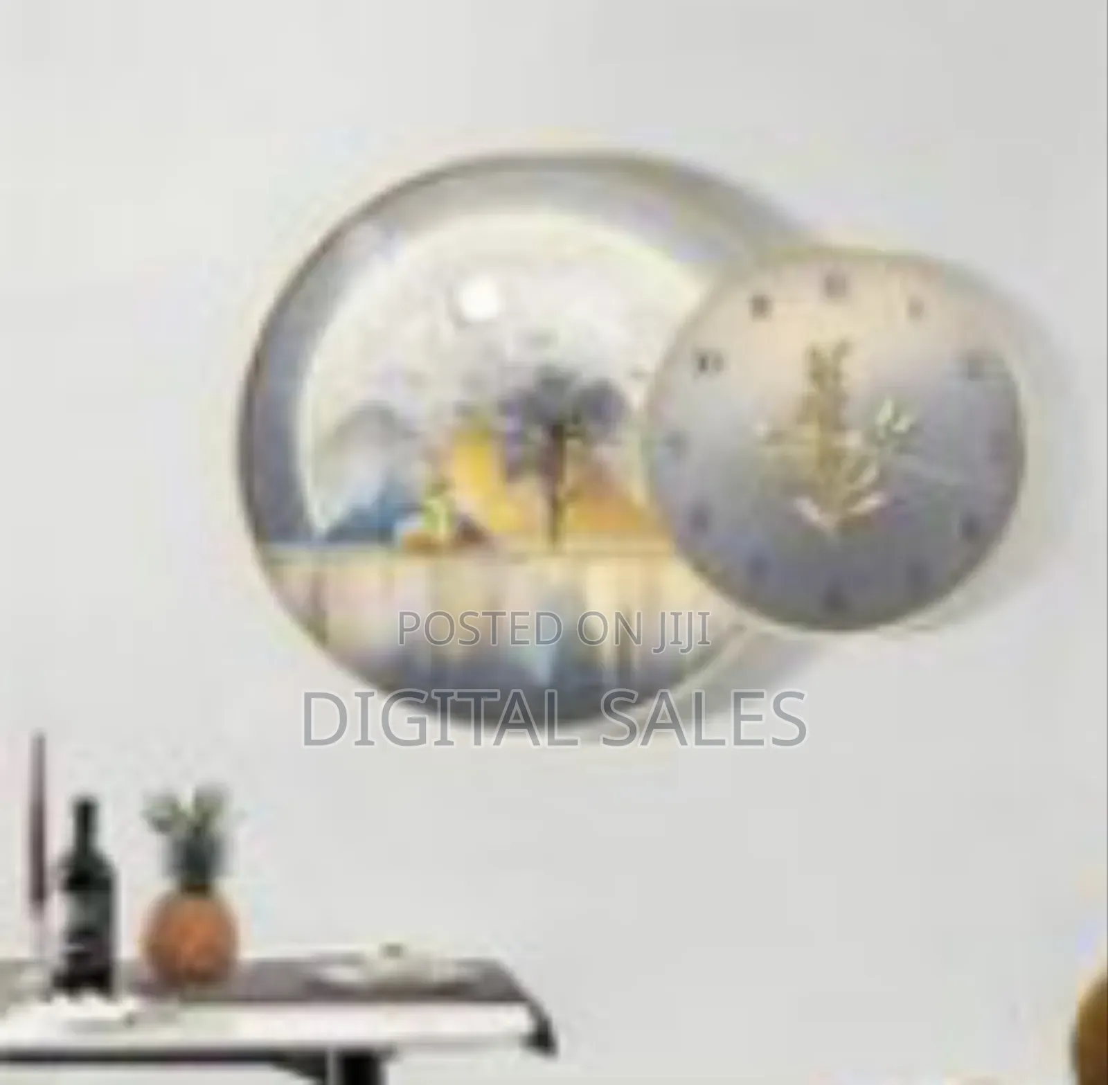 Contemporary Decorative Wall Clock and Art Panel -
