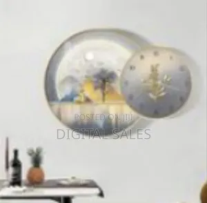 Contemporary Decorative Wall Clock and Art Panel -