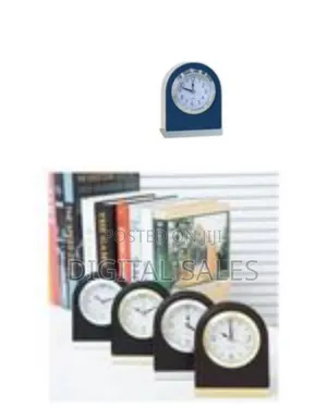 Black Leather-Bound Desk Clock