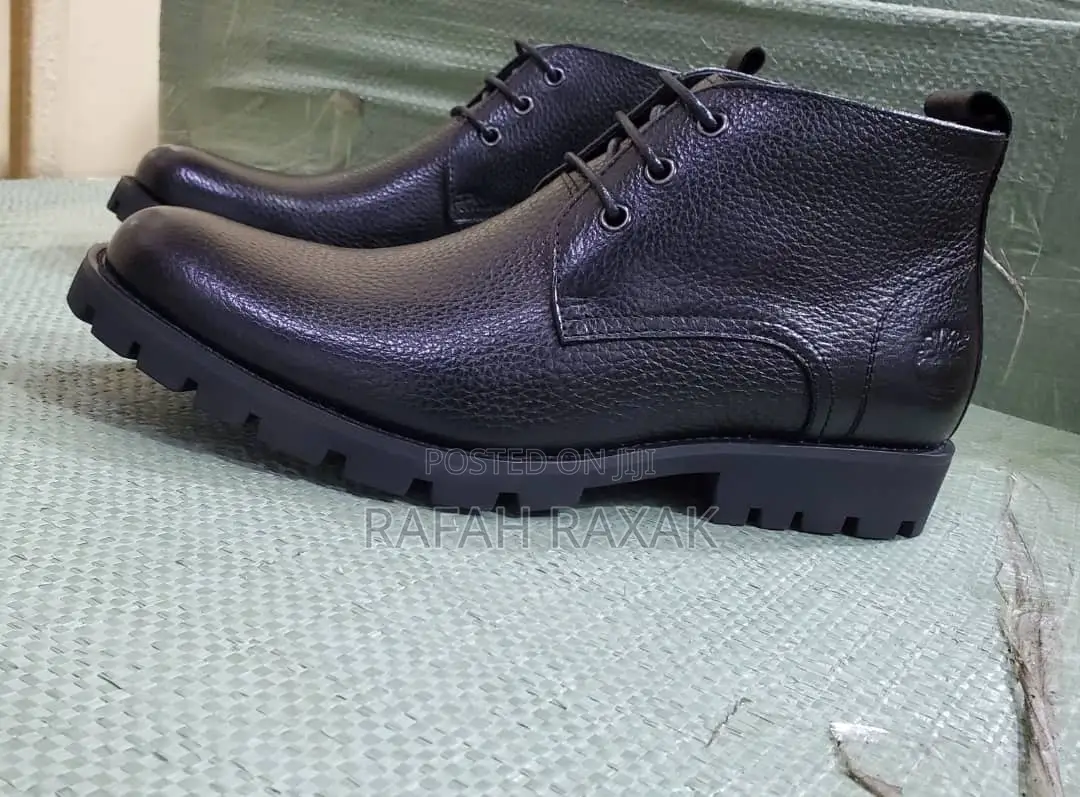 Men’S Black Timberland Premium Leather Formal Boots
