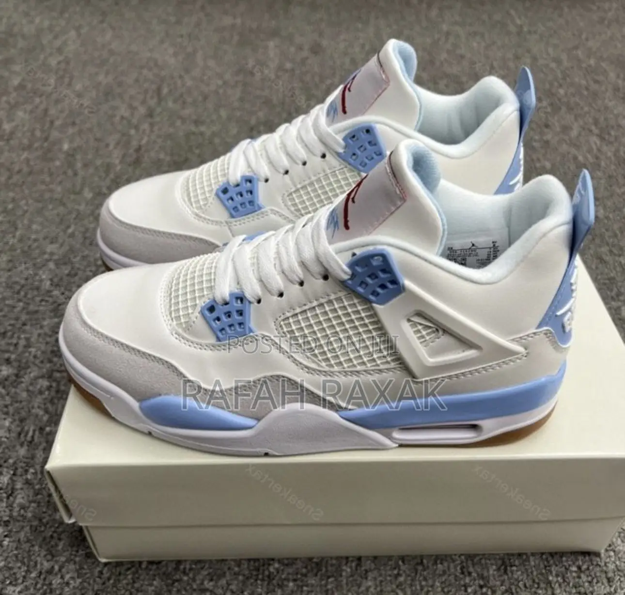 Nike Air Jordan 4 Retro White/Light Blue Sneakers