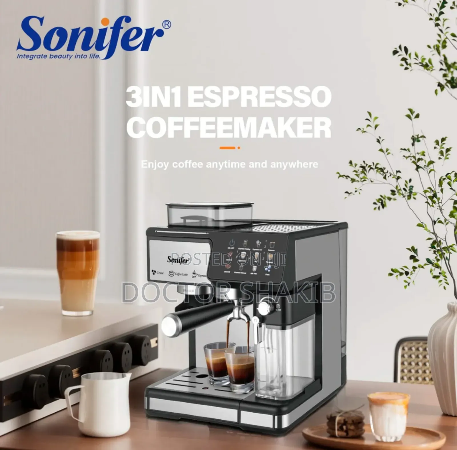 Sonifer Sf-3590 3-in-1 Espresso Coffeemaker