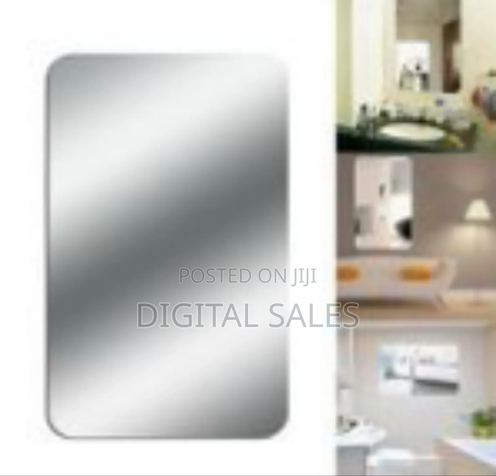 Sleek Minimalist Wall Mirror With Rounded Corners (60cm X 40cm)