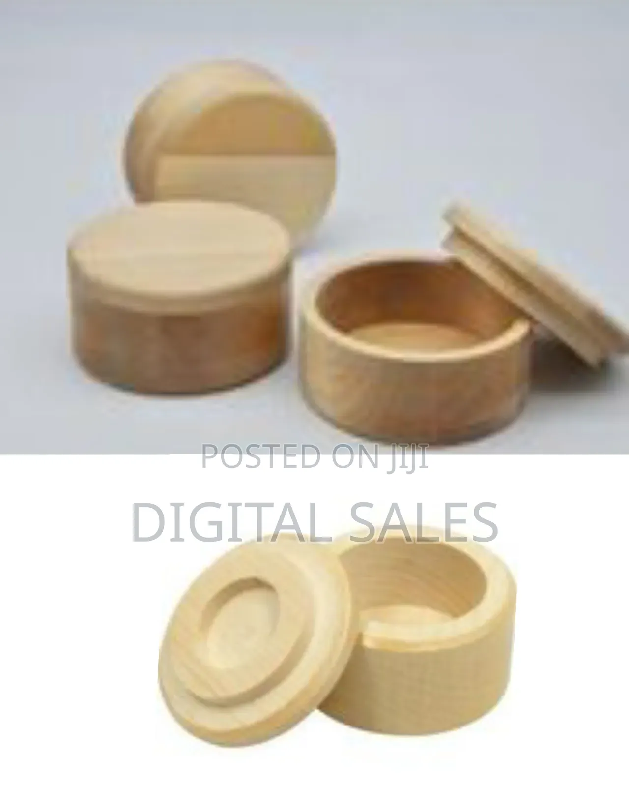 Small Round Wooden Storage Box With Fitted Lid - Multicolor