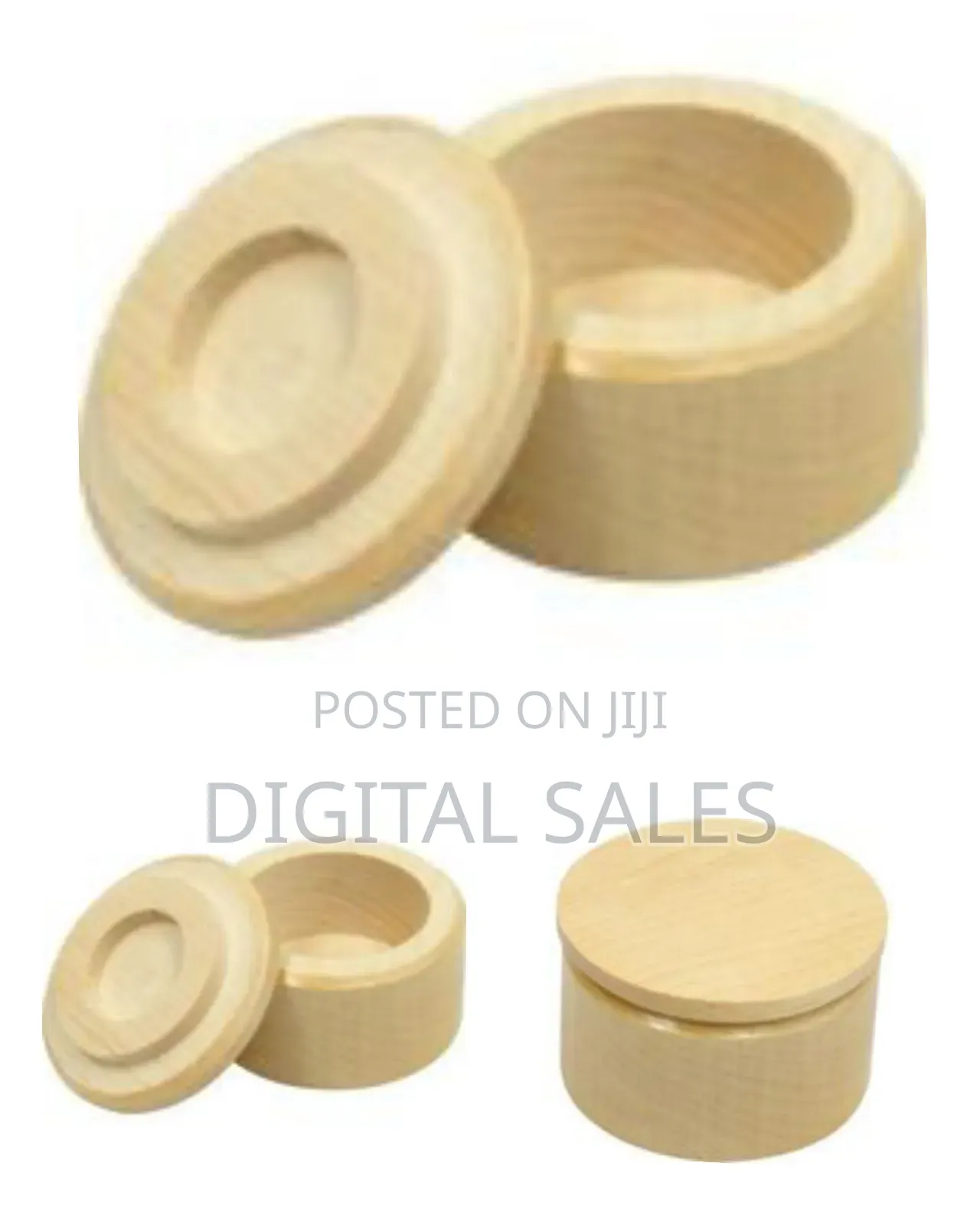 Small Round Wooden Storage Box With Fitted Lid - Multicolor