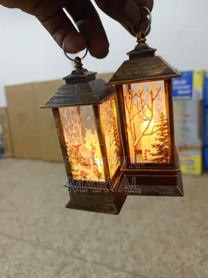 Led Christmas Plastic Lanterns With Candlestick And Festive Designs.