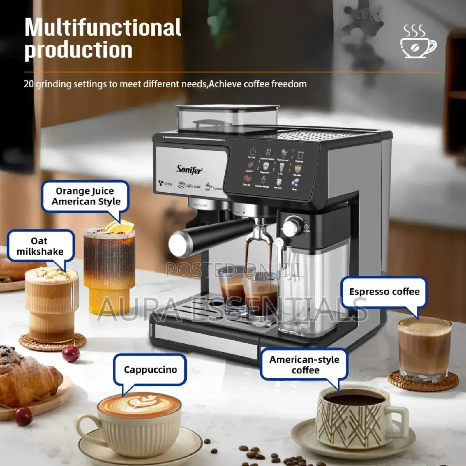 Sonifer Sf-3590 3-in-1 Espresso Coffeemaker