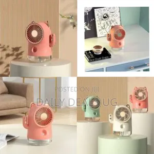 Adorable Cat-Themed Personal Fan Humidifier - Multicolor
